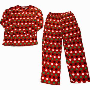 4/$25 Pine Trails Fleece Polka Dot Pajama 2 Piece Set Size M